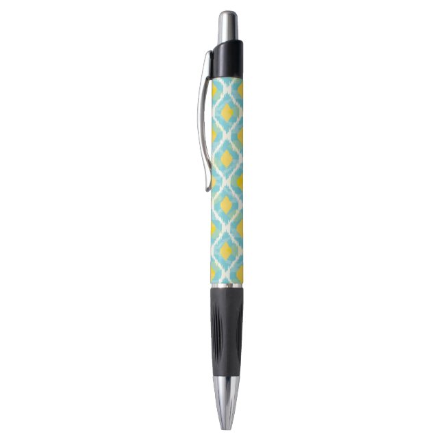 Stylo Mode jaune bleue d'ikat tribal moderne (Haut (Vertical))