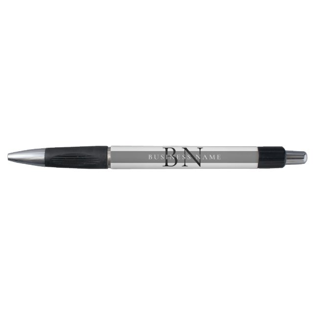 Stylo Moderne Gris Professionnel Monogramme d'affaires N (Devant)