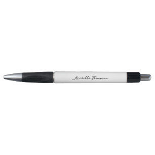 Stylo Moderne Simple Minimaliste Nom Noir Blanc Script
