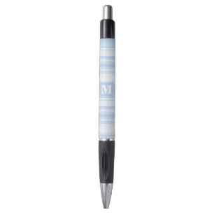 Stylo Monogramme Bleu rayures