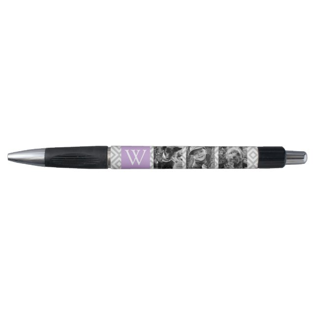 Stylo Monogramme de lavande et collage photo (Devant)