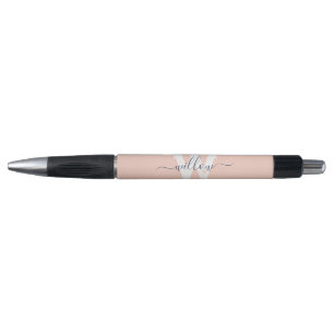 Stylo Monogramme de typographie de script rose pâle de l