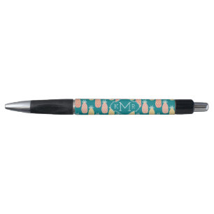 Stylo Monogramme du motif   de griffonnage d'ananas