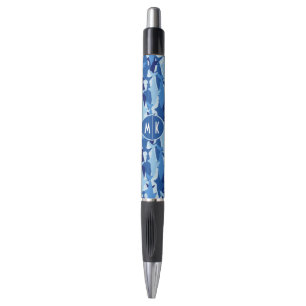 Stylo Monogramme du motif   de requin bleu