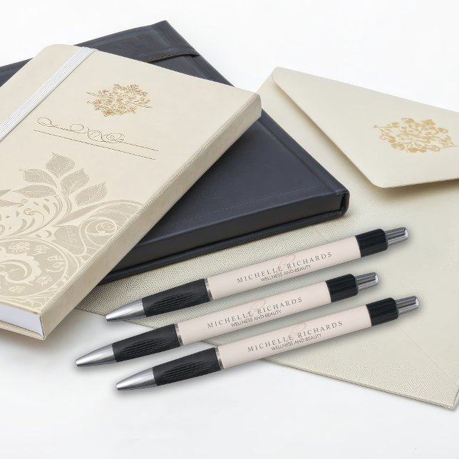 Stylo Monogramme minimaliste épicé rose Whisper (Créateur téléchargé)