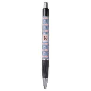 Stylo Monogramme tendre du motif   de Flamant rose