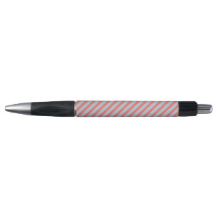 Stylo Motif à cinq bandes bleu-gris avec corail vivant