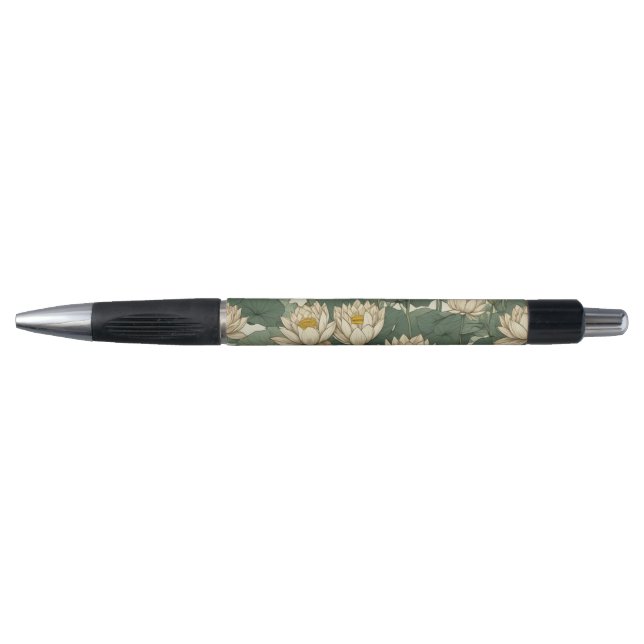 Stylo Motif américain de fleurs de Lotus (Devant)