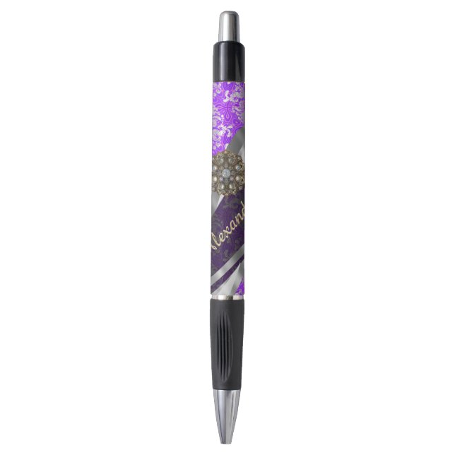 Stylo Motif assez girly personnalisé de damassé de (Devant (Vertical))