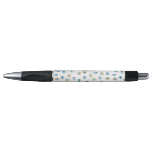 Stylo Motif bleu, or et blanc de l'oeil grec Mati