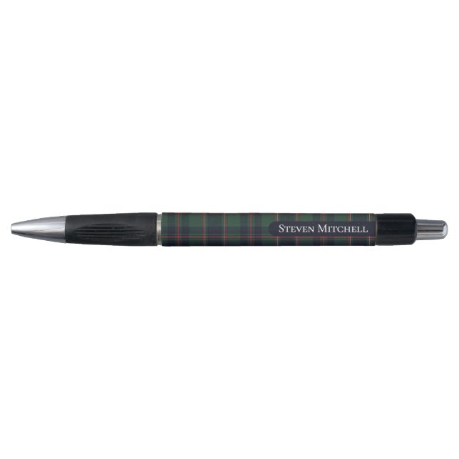 Stylo Motif carreauté classique bleu foncé rouge vert (Devant)