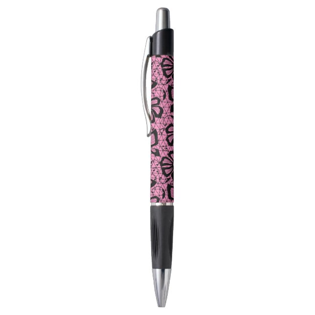 Stylo motif de dentelle avec des papillons (Haut (Vertical))