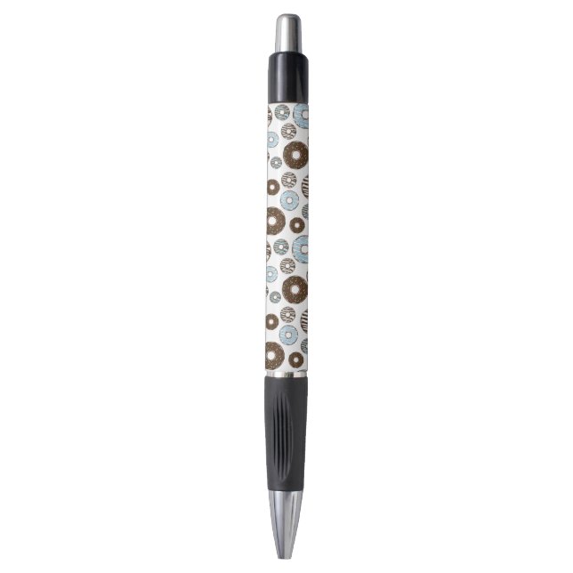 Stylo Motif De Donuts, Donuts Bleus, Donuts Brown (Devant (Vertical))