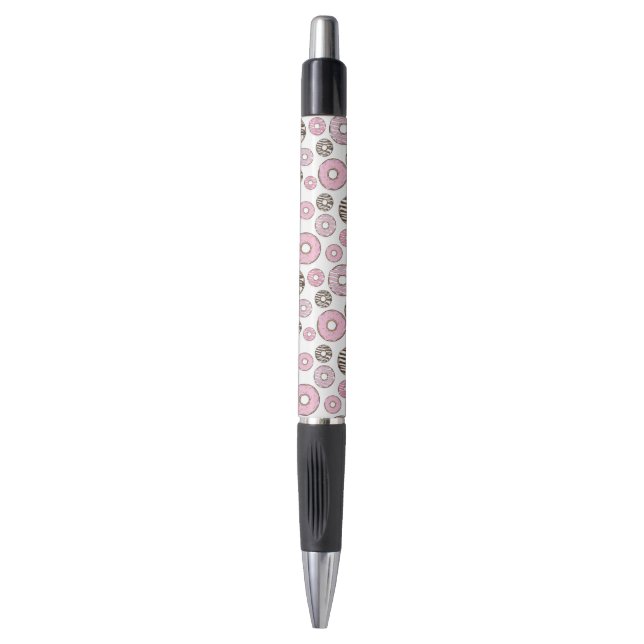 Stylo Motif De Donuts, Donuts Roses, Donuts Blancs (Devant (Vertical))
