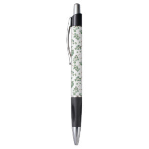 Stylo Motif de feuillage d'arbre de dollar en argent