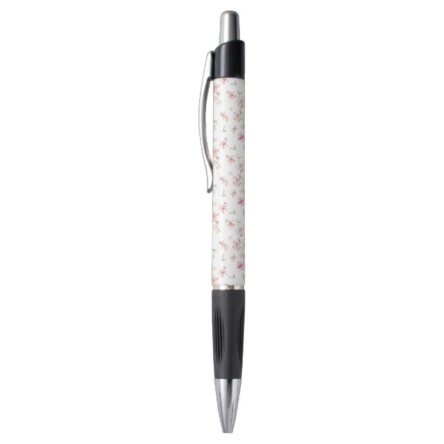 Stylo Motif de fleur rose mou d'aquarelle (Haut (Vertical))