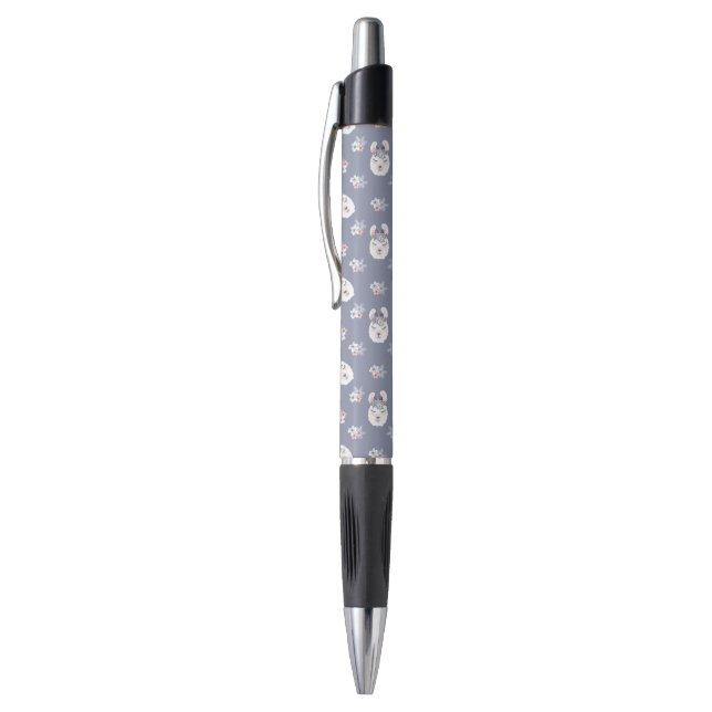 Stylo Motif de lamas et de fleurs (Haut (Vertical))