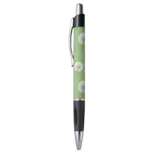 Stylo Motif de pissenlit sur l'arrière - plan vert