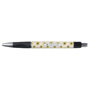 Stylo Motif de tournesol jaune personnalisé