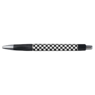 Stylo Motif d'échecs noir et blanc noir