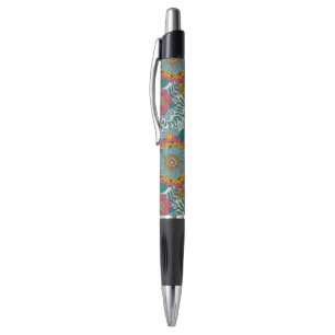 Stylo Motif floral coloré