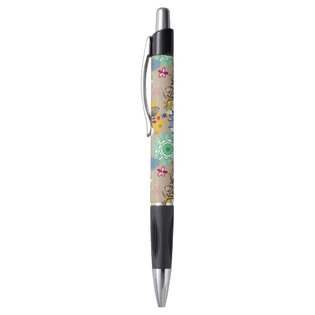 Stylo Motif floral dans le rétro style 3 (Haut (Vertical))