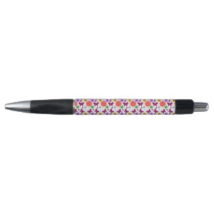 Stylo Motif floral papillon rétro Art folklorique coloré