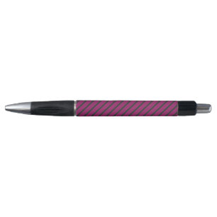 Stylo Motif Fuchsia et charbon de bois cinq bandes