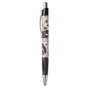 Stylo Motif moderne abstrait d'oeil et de lèvres