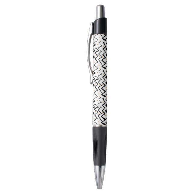 Stylo Motif noir de courses et de points de brosse (Haut (Vertical))