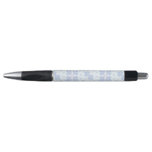 Stylo Motif répétitif floral géométrique bleu pastel