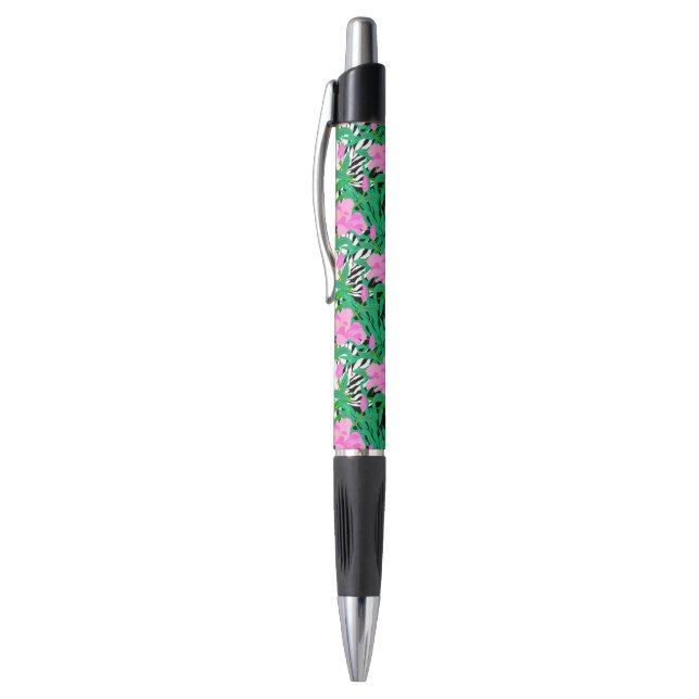Stylo Motif tropical avec des fleurs de jungle (Haut (Vertical))