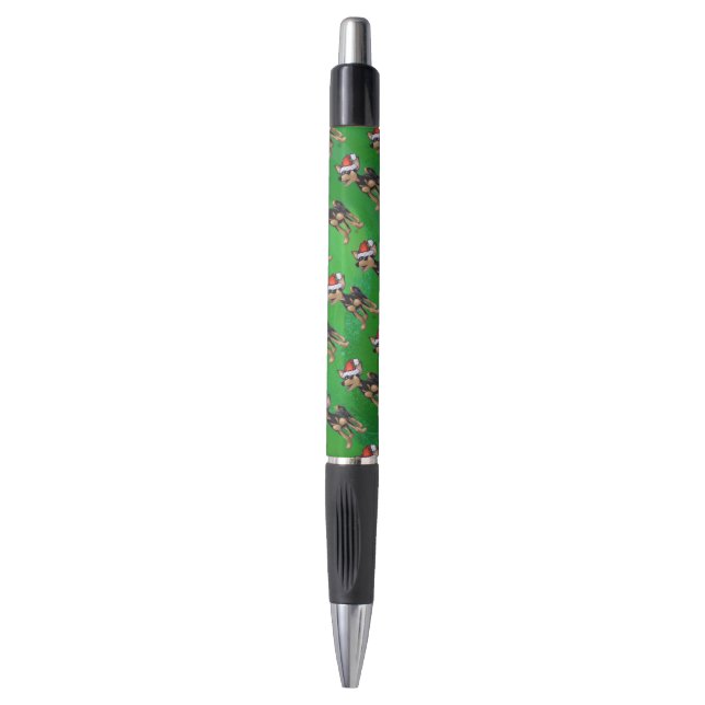Stylo Noël Chihuahua sur vert (Devant (Vertical))