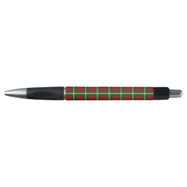 Stylo Noël Rouge Vert Grand Chèque Plaid (Devant)