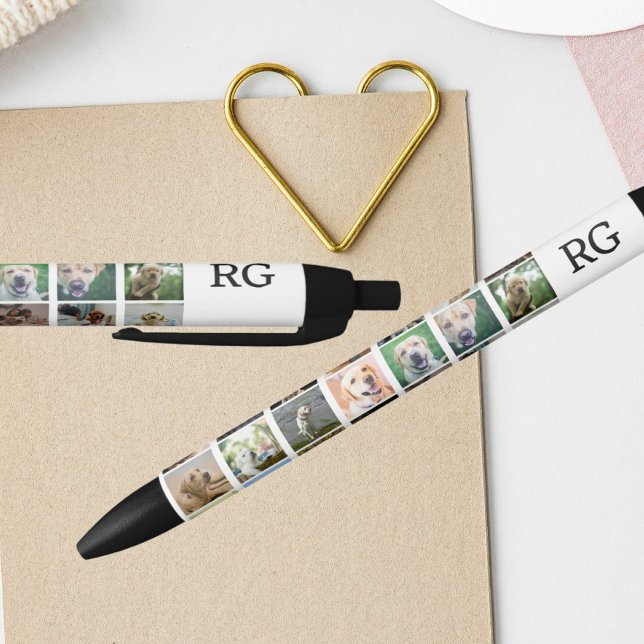 Stylo Noir 21 Petits Modèles photo personnalisés (21 Small Photo Template Personalized Black Ink Pens by Ricaso. Great photo gifts for anyone)
