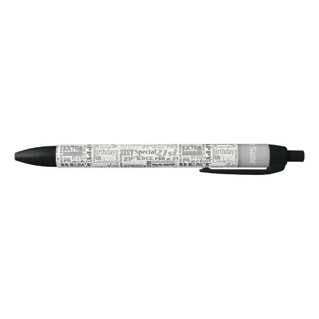 Stylo Noir 21èmes cadeaux personnalisés uniques de fête (Bas)