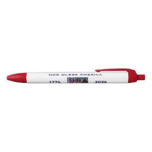 Stylo Noir 250e anniversaire USA Patriotique Dieu bénisse l'A