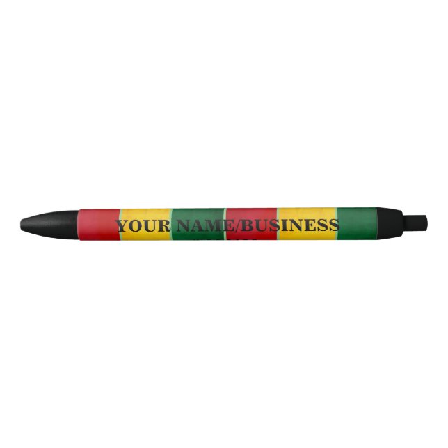 Stylo Noir 30 rayures de reggae (Devant)