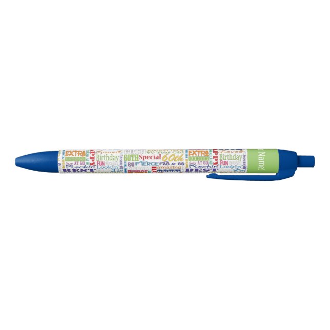 Stylo Noir 60e anniversaire unique cadeaux personnalisés (Bas)