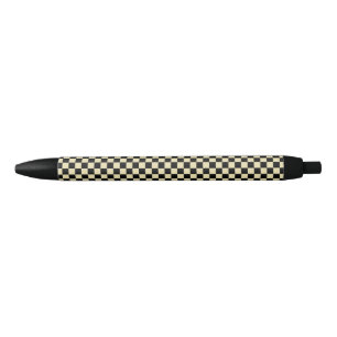 Stylo Noir À damiers beige et noir