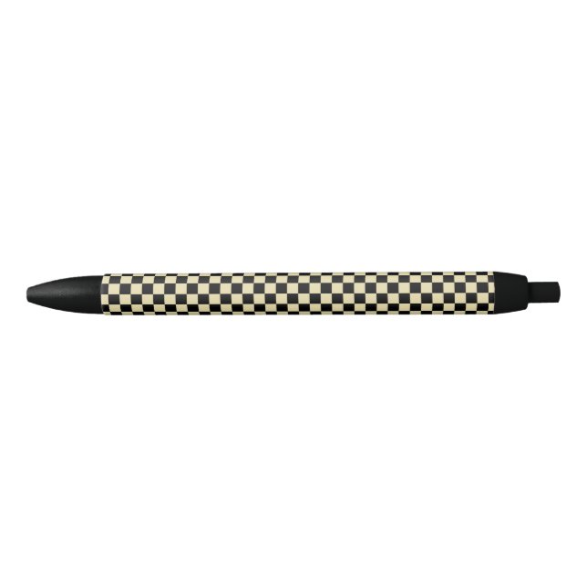 Stylo Noir À damiers beige et noir (Devant)