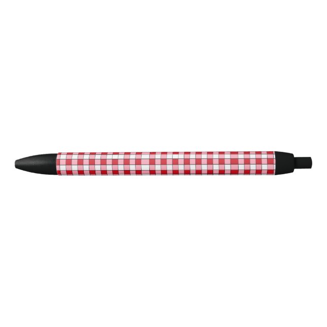 Stylo Noir à damiers Red White Strips Basic Fun (Devant)