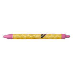 Stylo Noir abeille et nid d'abeille
