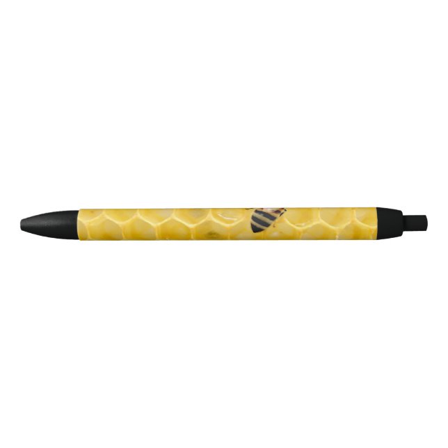 Stylo Noir abeille et nid d'abeille (Devant)