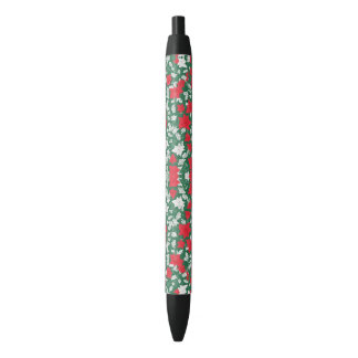 Stylo Noir Abstract design of poinsettia and Christmas roses