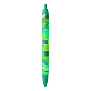 Stylo Noir Abstrait de feuillage vert