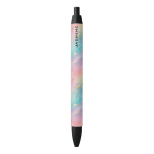 Stylo Noir Abstrait Pastel Parties scintillant Motif sans cou