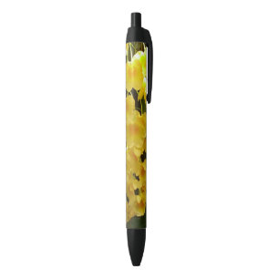 Stylo Noir Accrocher les orchidées jaunes Fleurs tropicales