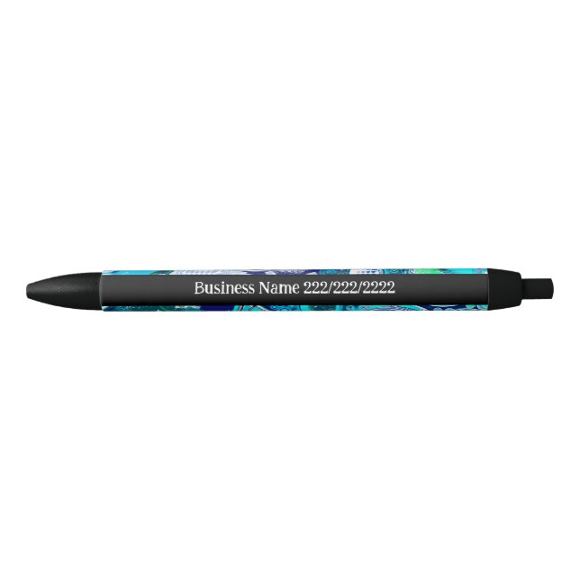Stylo Noir Affaires personnalisées Blue Sea bulles Art Abstra (Devant)