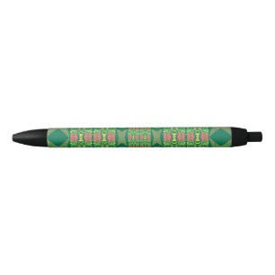 Stylo Noir Ailes florales assorties